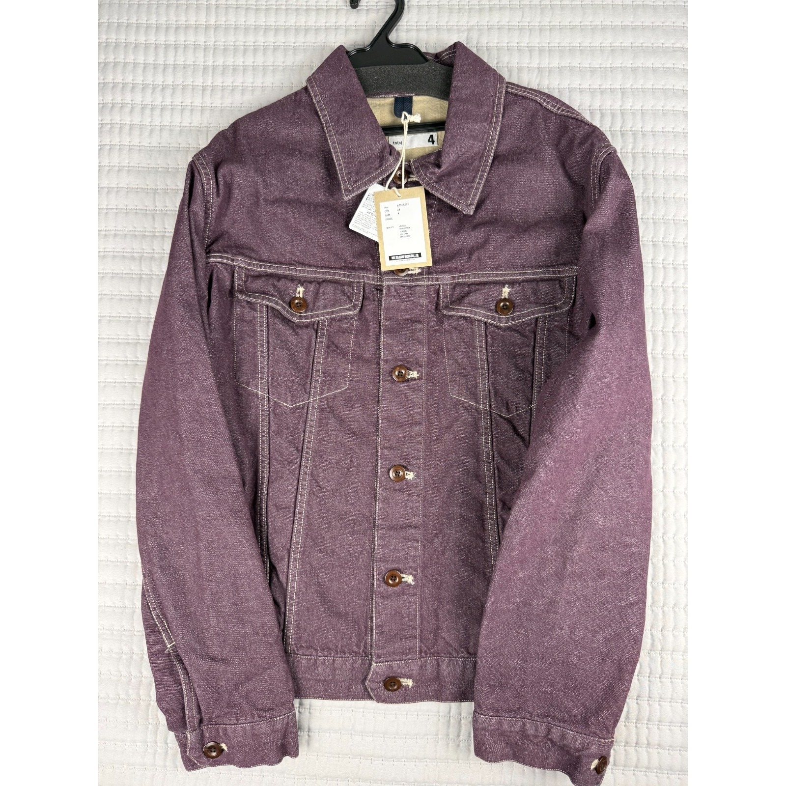 Ts(S) Bio Wash Color Denim Double Flap Pocke Jacket - Purple Size 4/ Us Xl